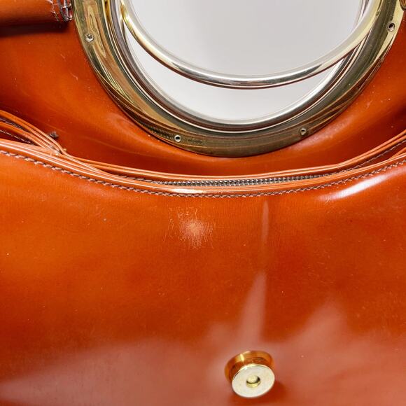 Talja Genuine Leather Handcrafted Italian Embossed Horse Pattern Bag Tan Brown - Picture 13 of 14